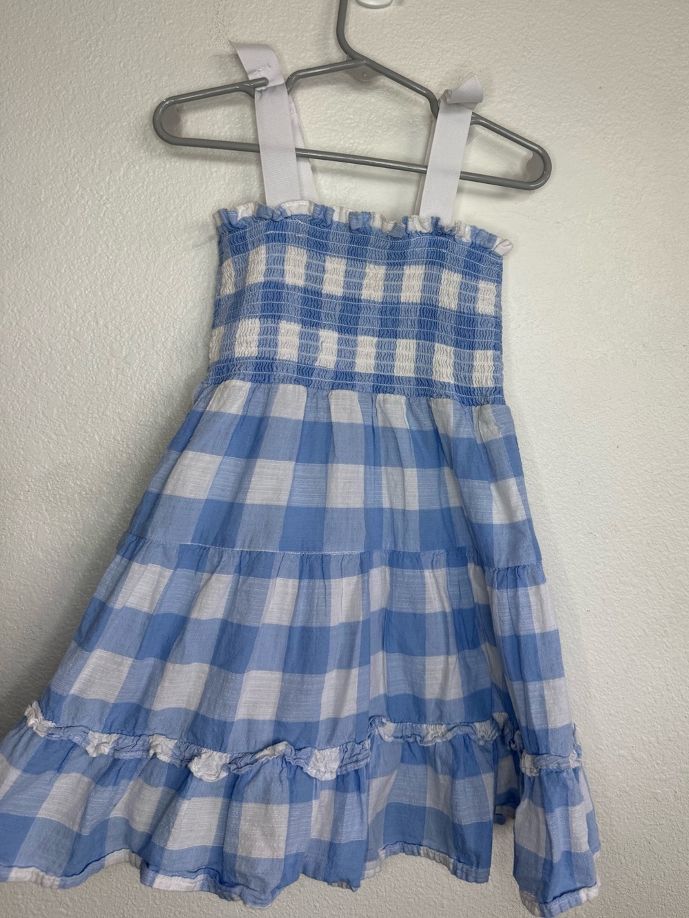 Janie and Jack Blue and White Gingham Smocked Sundress - Picture 2 of 3